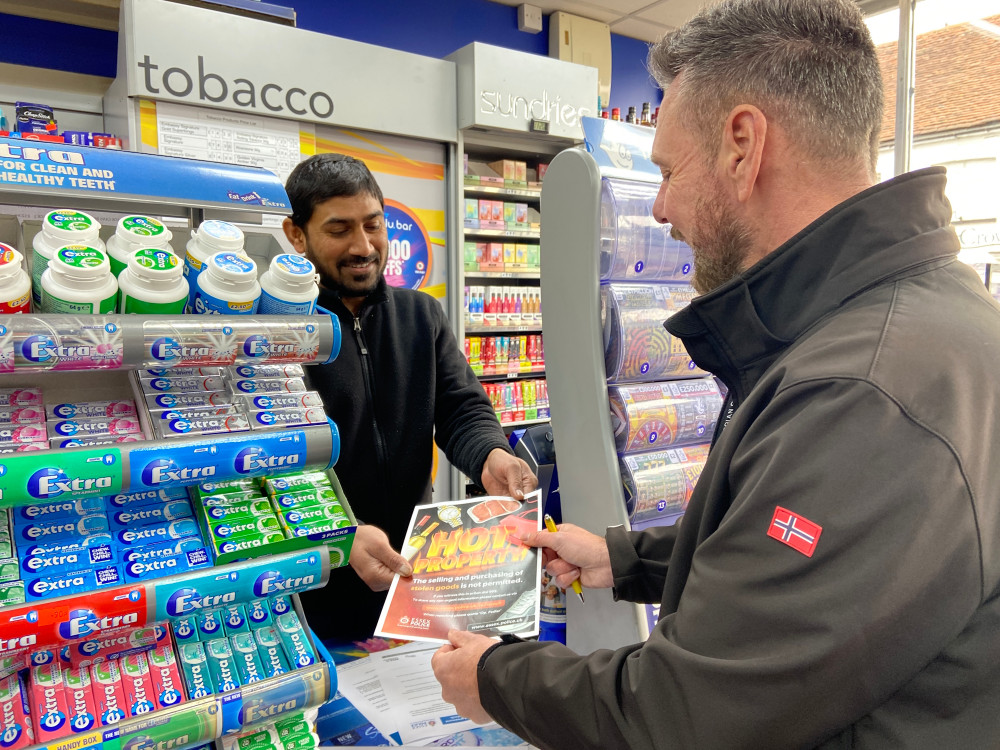 “By signing up, shop owners confirm that they buy stock from legitimate sources only.” (Credit: Essex Police)