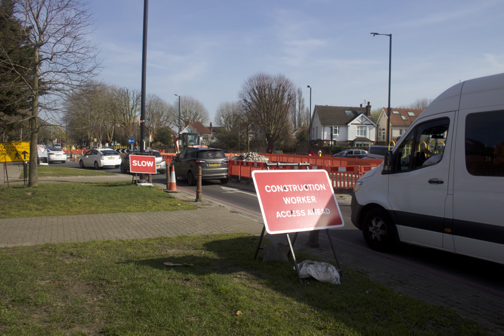 London Road roundabout works in Twickenham continue (credit: Cesar Medina).