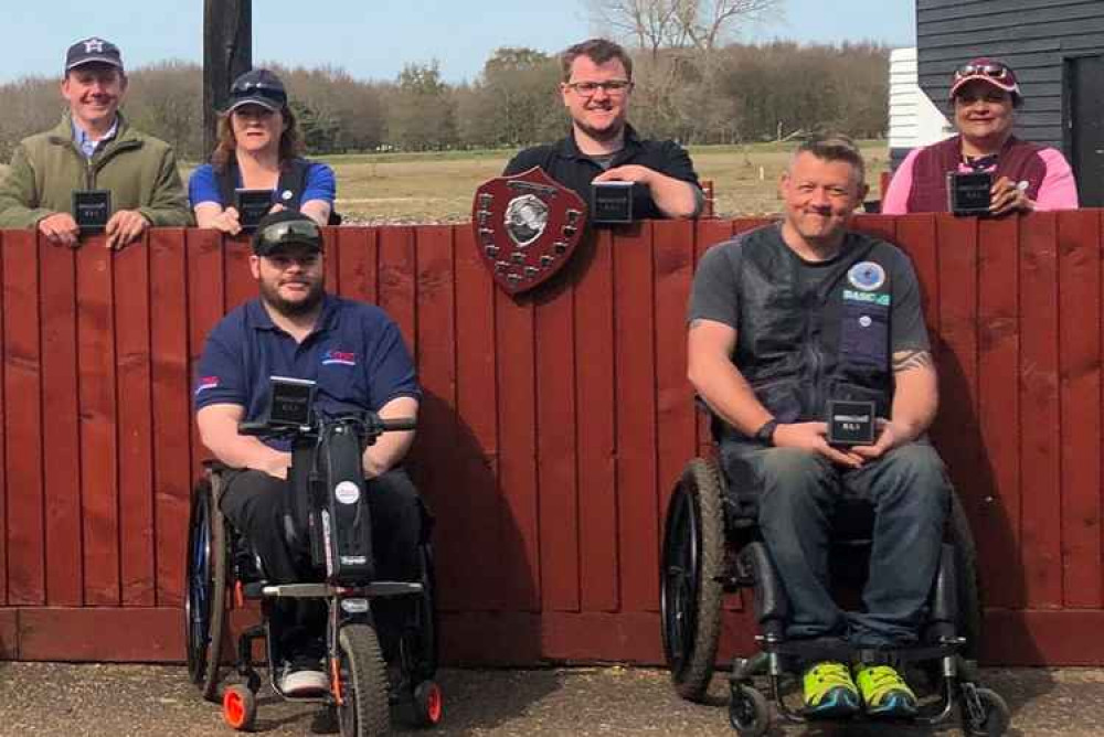 DSG Sportstrap and Disabled Standing winner Sam Nunn, centre, with other winners at Eriswell Lodge