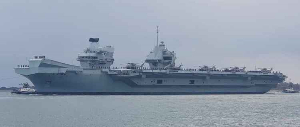 HMS Queen Elizabeth sailing out of Pompey (picture credit: Andrew 'Pincher' Martin)