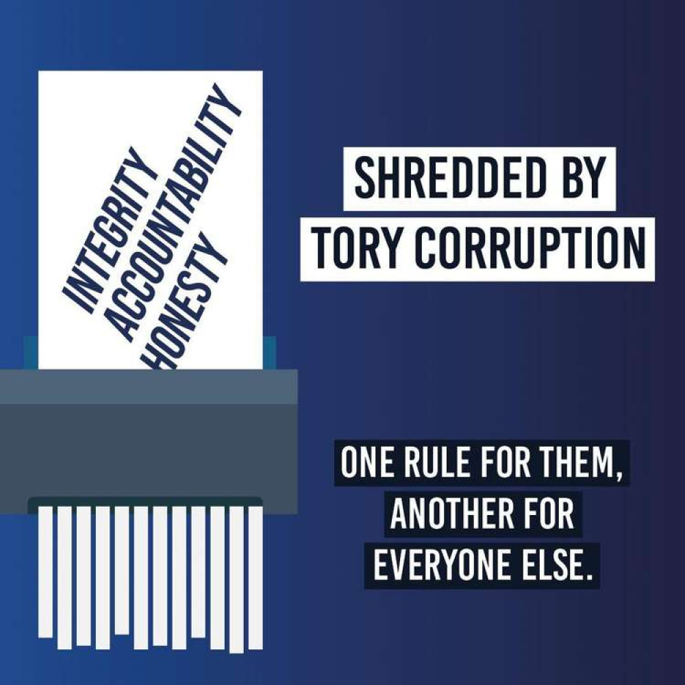 Amesbury posted this image to Twitter with the #ToryCorruption. Amesbury posted this image to Twitter with the #ToryCorruption.