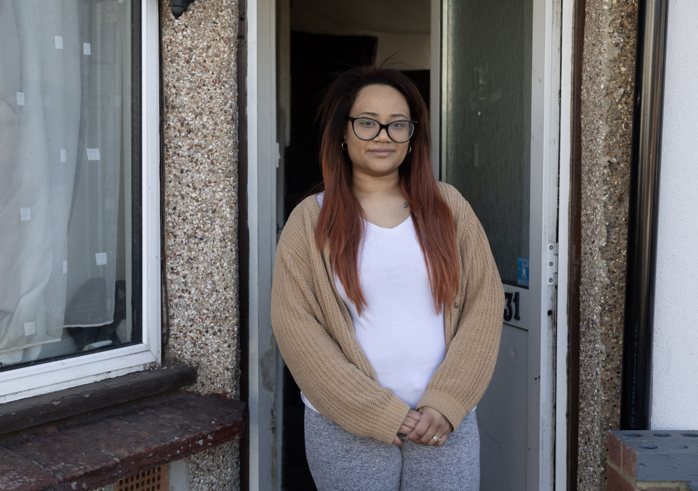 Shanice Aird, 31, is a mum of three that lives in an 'unsafe' home in west London (credit: Facundo Arrizabalaga/MyLondon). Shanice Aird, 31, is a mum of three that lives in an 'unsafe' home in west London (credit: Facundo Arrizabalaga/MyLondon).