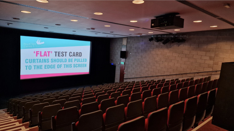 The new projector and screen (images Via Warwick District Council) 