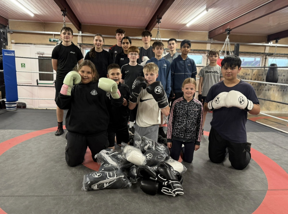 Youngsters benefit from boxing glove donation (images via Cleary's Boxing gym) Youngsters benefit from boxing glove donation (images via Cleary's Boxing gym)