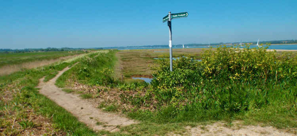 Stick to public footpaths like this from Shotley marina to Pin Mill