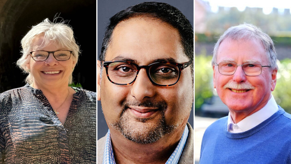 From left - Moira-Ann Grainger (Conservative), Mubarik Chowdry (Lib Dem) and John Holland (Labour)
