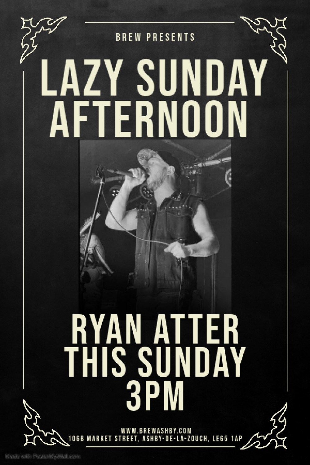 Sunday Afternoon Sessions with Ryan Atter at Brew, 106B Market Street, Ashby-de-la-Zouch Sunday Afternoon Sessions with Ryan Atter at Brew, 106B Market Street, Ashby-de-la-Zouch