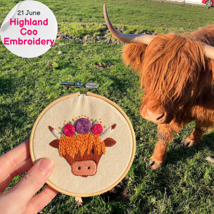 Highland Cow Embroidery Workshop Highland Cow Embroidery Workshop