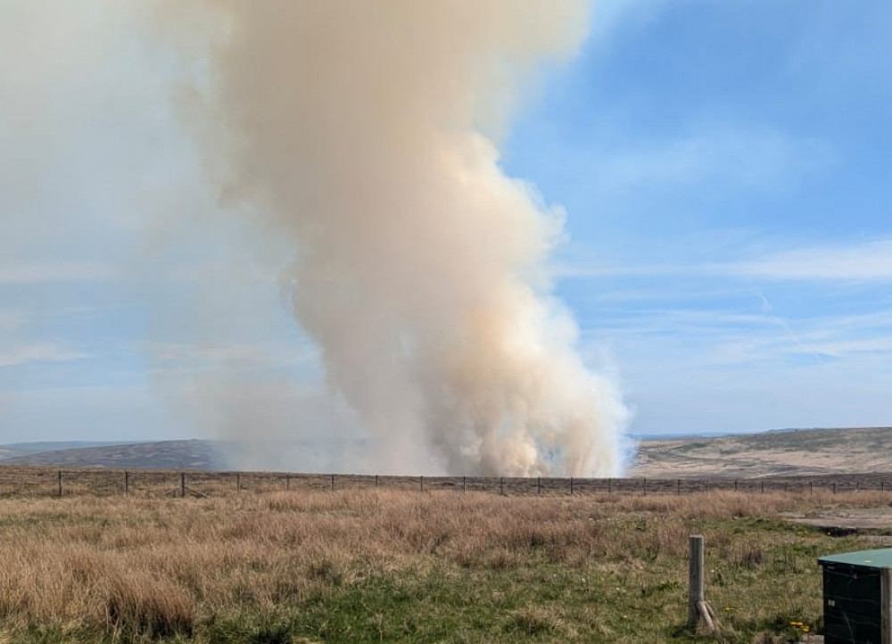 View of the fire from the Cat and Fiddle's car park (Credit: Forest Distillery)