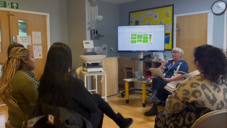 Parents at Tilbury Family Hub for an antenatal support session