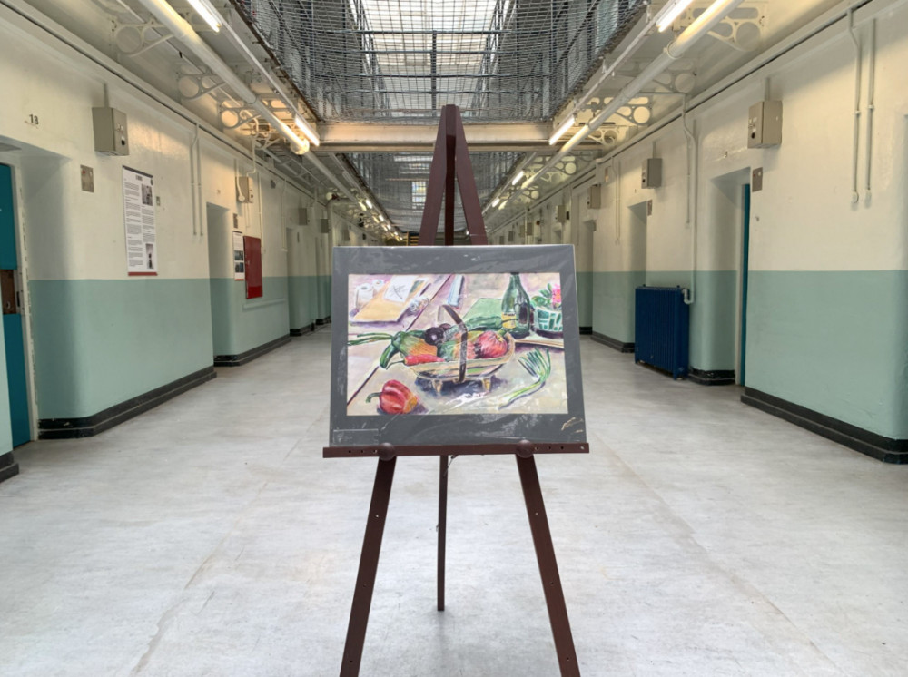 "Art Behind Bars" exhibition at Shepton Mallet Prison highlights inmate art's rehabilitative power until 31 May. "Art Behind Bars" exhibition at Shepton Mallet Prison highlights inmate art's rehabilitative power until 31 May.