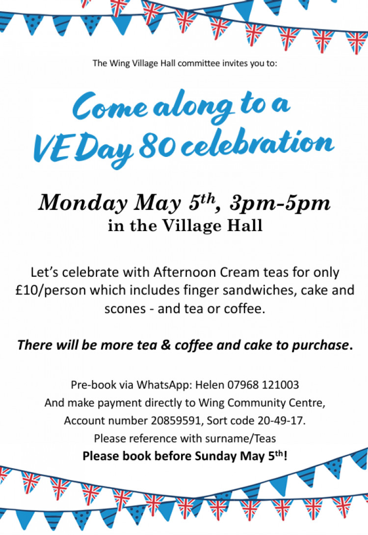 Wing Village Hall VE80 Celebration