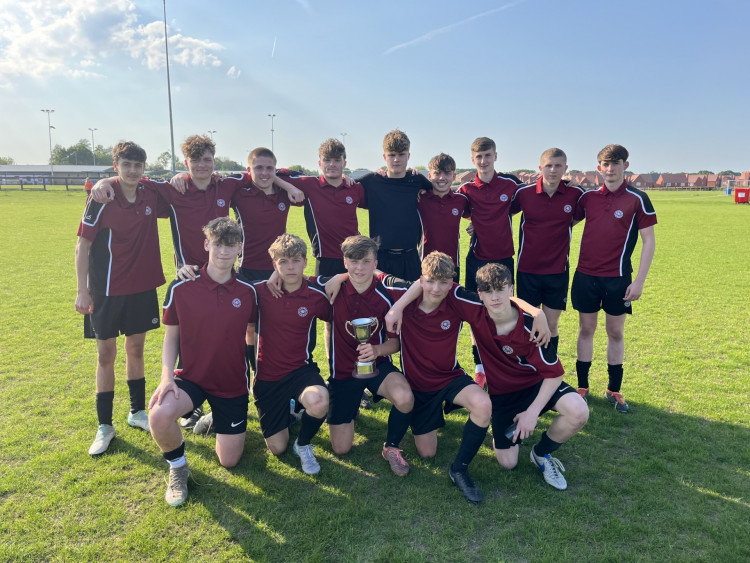Alsager School’s Year 8, Year 11 and Sixth Form teams have won the South Cheshire Cup football finals. (Photo: Alsager School)