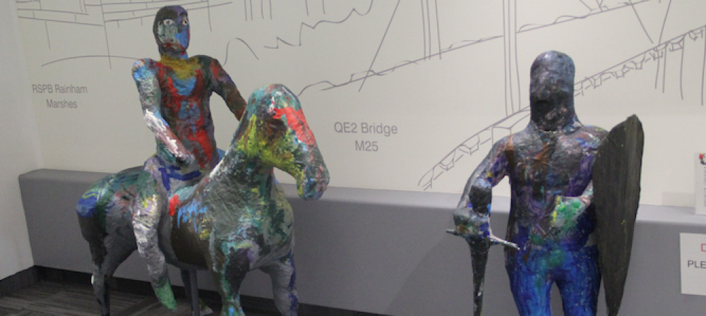 Local artist Alison Edwards created two sculptures. Local artist Alison Edwards created two sculptures.