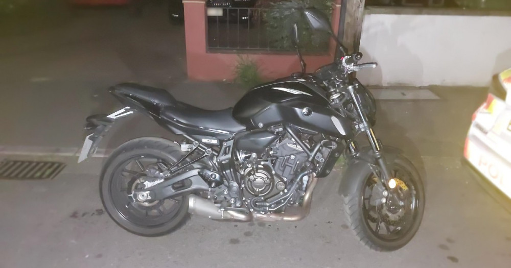 The recovered motorbike. The recovered motorbike.