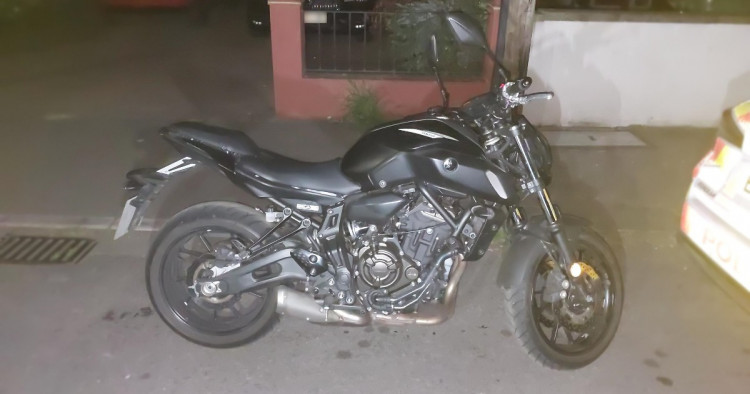 The recovered motorbike.
