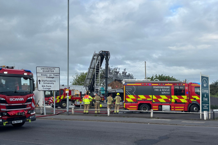 Stoke Road has been closed while fire crews extinguish the fire. (Nub News)