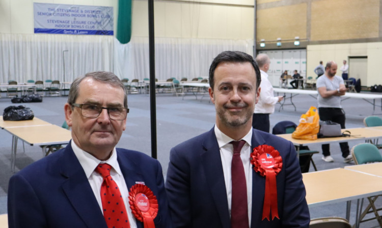 Richard Henry (left), who lost in Old Stevenage, with Kevin Bonavia, Labour MP for Stevenage (@ Christopher Day) 
