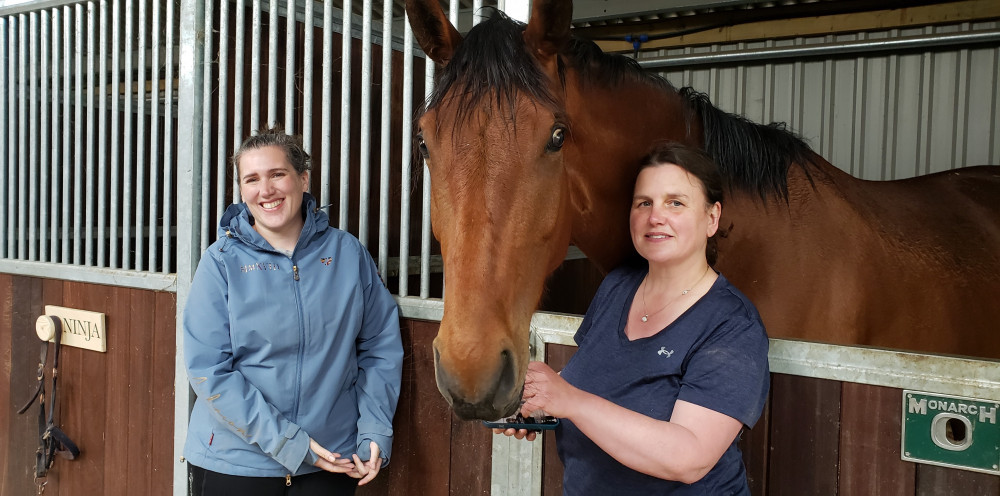 Alex Northover and Vicky Bates with one of the horses at Saltersford Farm at Twemlow. (Photo: Belinda Ryan, LDRS) Alex Northover and Vicky Bates with one of the horses at Saltersford Farm at Twemlow. (Photo: Belinda Ryan, LDRS)