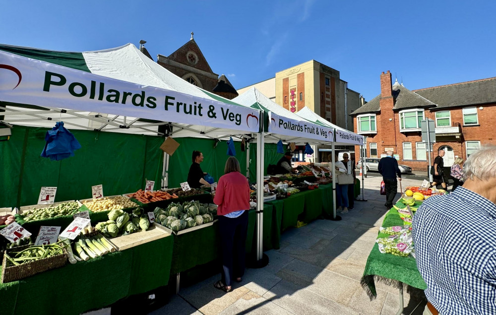 Coalville's outdoor market at Marlborough Square. Photo: Coalville Nub News Coalville's outdoor market at Marlborough Square. Photo: Coalville Nub News