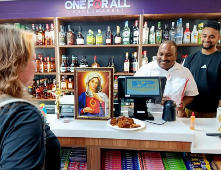 One For All Supermarket, 245-247 Edleston Road, opened its doors at 10.30am on Thursday 1 May, with joint owner of Big Mugs, Laura Donaldson, the first customer (Big Mugs).
