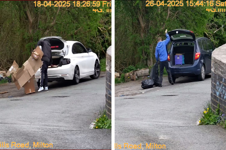 Three fly-tippers were caught by a new CCTV camera on Redhills Road, in Milton.(Stoke-on-Trent City Council)