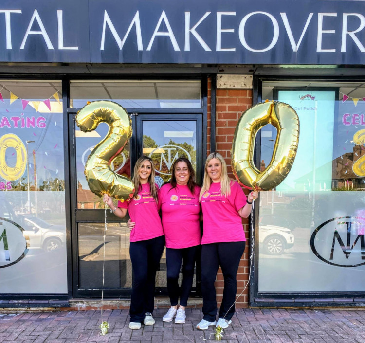 Founder of Total Makeover, Alice Calvert (centre), with daughters Hannah Kelly (left) and Rachael Grice (right).