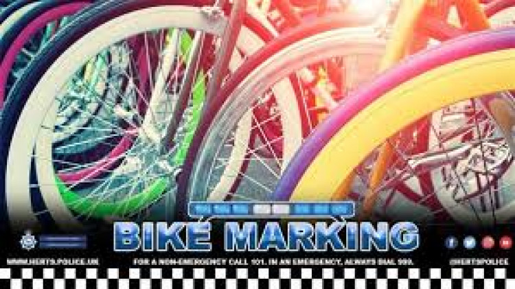 Bike marking in Hitchin 