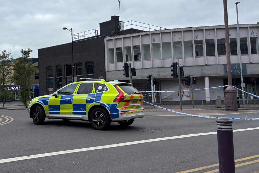 A police cordon is still in place on Church Street and Campbell Place in Stoke town centre. (Nub News) A police cordon is still in place on Church Street and Campbell Place in Stoke town centre. (Nub News)