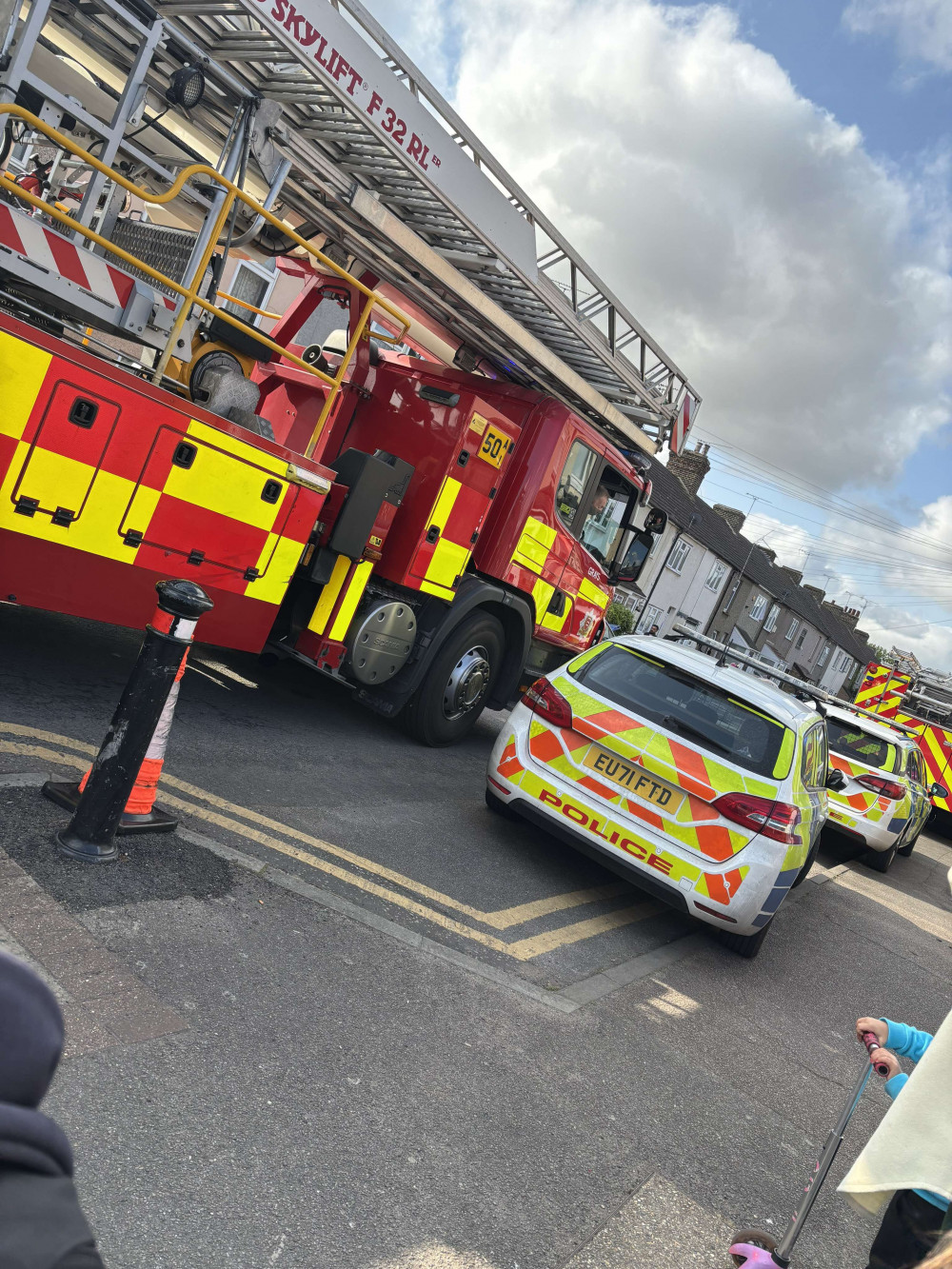 Emergency vehicles at the scene. Emergency vehicles at the scene.