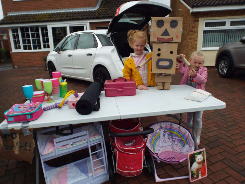 Sisters doing it for the rest with their robot in Bakers Close