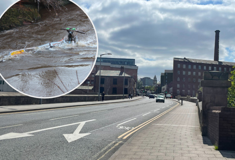 Workers will be looking to remove debris from the River Mersey using a crane (Images - Nub News)