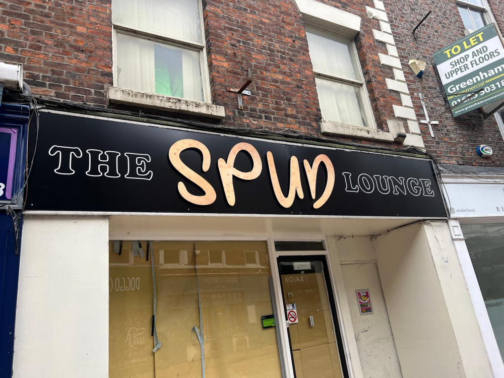 Signs have gone up for The Spud Lounge (Credit: Nub News) Signs have gone up for The Spud Lounge (Credit: Nub News)