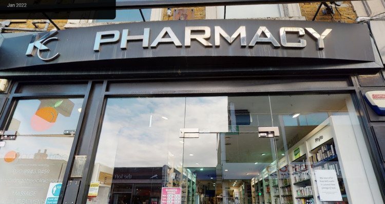 KC Pharmacy is located at 23 Broad St, Teddington TW11 8QZ (Image via Google Maps)