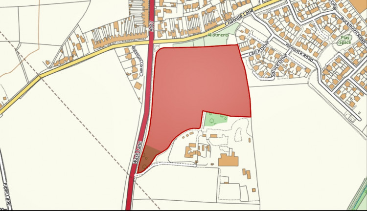 The map shows the area designated for the houses just outside Coalville.Image: NWLDC
