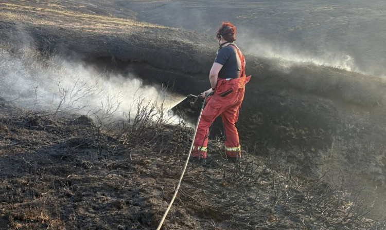 Firefighters spent nearly a week tackling a blaze in the Peaks (Credit: DFRS)