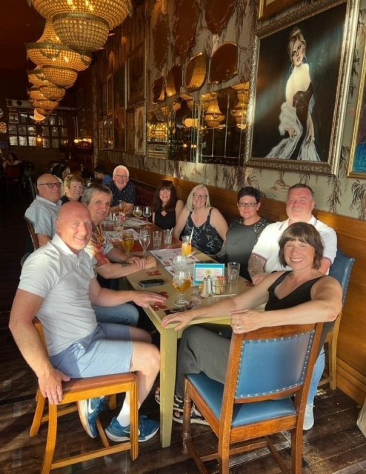 Claire and Danny on holiday wiuth other foster carers