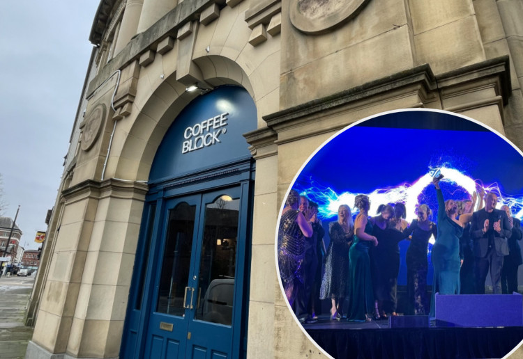 Coffee Block - which has coffee houses on Petersgate and Merseyway - has picked up a prestigious food and drink award (Images - main: Nub News / inset: Coffee Block)