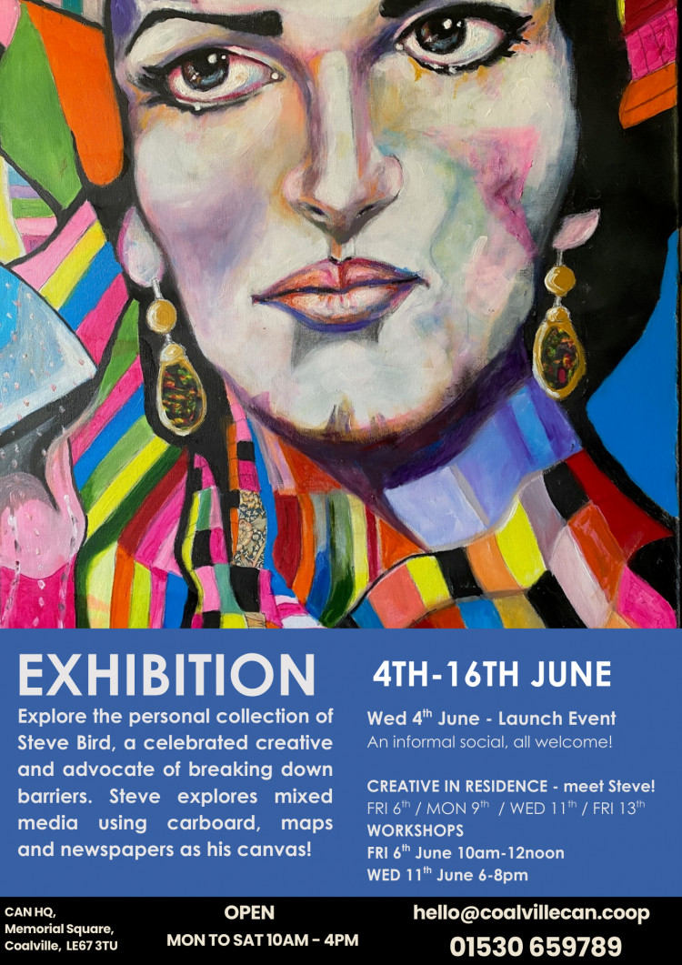 'A Creative Journey - Part 1' with Steve Bird - Exhibition Opening at at CAN HQ, Memorial Square, Coalville