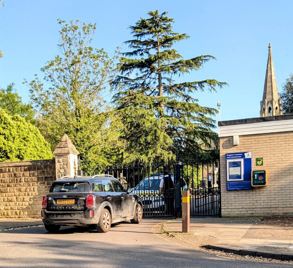 A scene remains in place at Kingston Cemetery, Bonner Hill Road, Kingston while initial investigations take place(Credit: Tilly O'Brien) A scene remains in place at Kingston Cemetery, Bonner Hill Road, Kingston while initial investigations take place(Credit: Tilly O'Brien)
