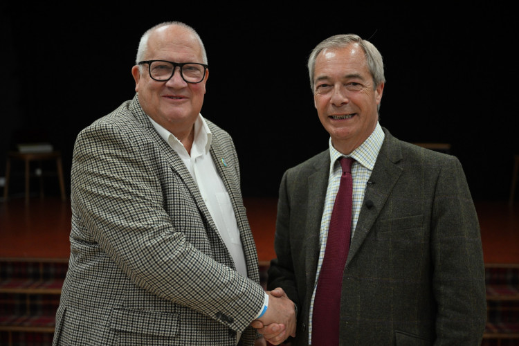 Cllr Rob Howard (left) pictured with Reform UK leader Nigel Farage (image via Reform)