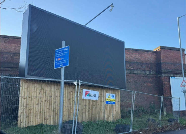 Cheadle councillor David Meller has asked Network Rail to address an 'eyesore' ad board on Roscoe's roundabout (Image - Cllr David Meller)