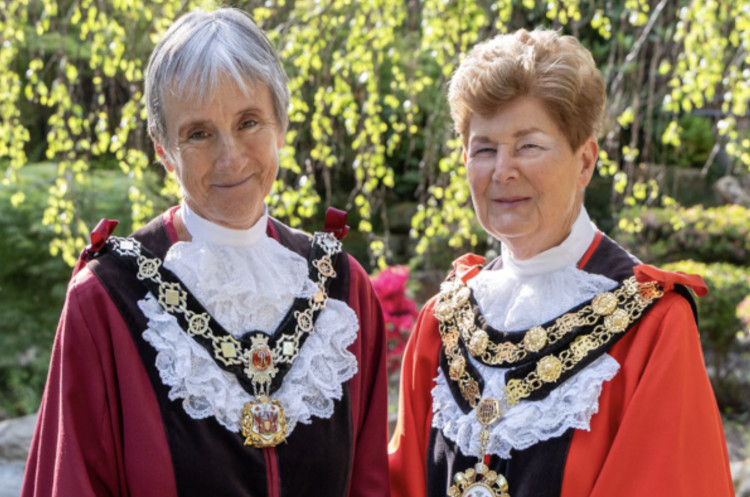(Right to left) Cllr Penny Frost, newly appointed Mayor of Richmond upon Thames, with Deputy Mayor Cllr Clare Vollum (credit: Richmond Council).