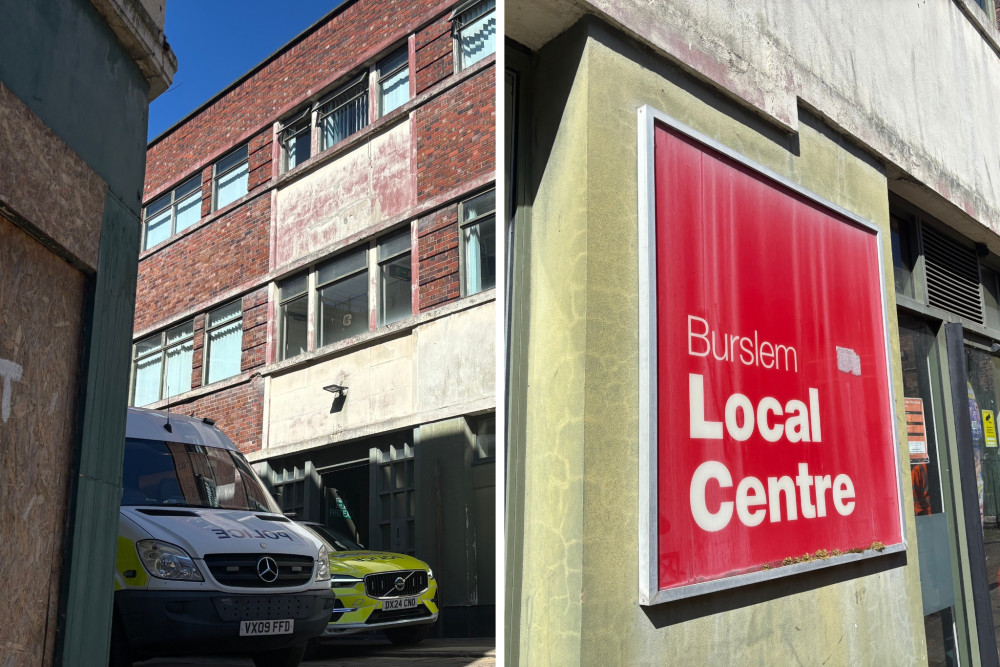 Staffordshire Police were inside the old Burslem Local Centre on Tuesday 13 May. (Nub News) Staffordshire Police were inside the old Burslem Local Centre on Tuesday 13 May. (Nub News)