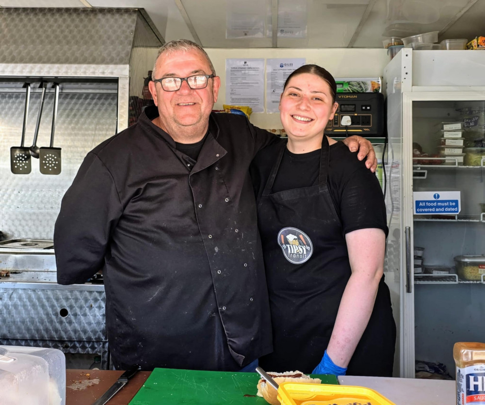 Joint owner of Truckin Delicious, Andy Welsh, with full-time staff member Jade Finch (Ryan Parker). Joint owner of Truckin Delicious, Andy Welsh, with full-time staff member Jade Finch (Ryan Parker).