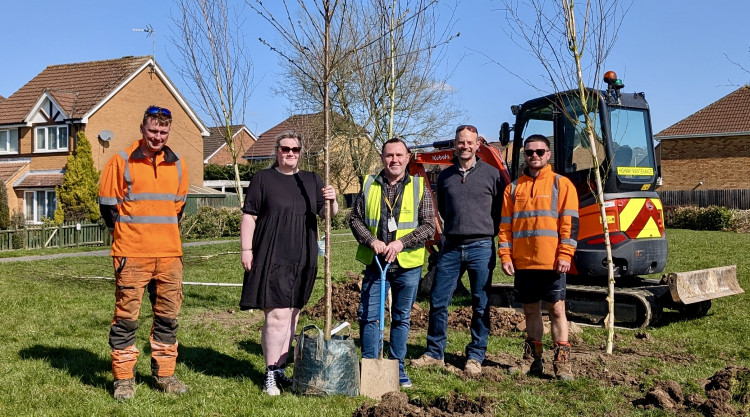 L to R: Thomas Watts, Cllr Morgan Burke, Cllr Michael Wyatt, Chris Killingback, Louie Harris   