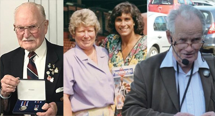 Jim Gooding, Margaret and Fatima Whitbread and Mike Ostler.