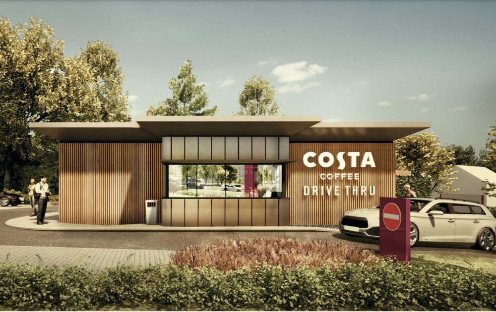 The Costa drive thru would be built off Birmingham Road (image via planning application) The Costa drive thru would be built off Birmingham Road (image via planning application)