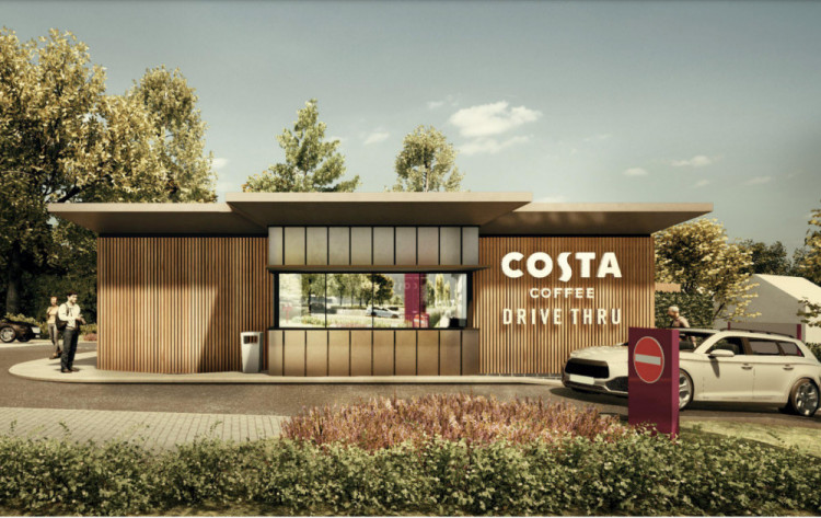 The Costa drive thru would be built off Birmingham Road (image via planning application)