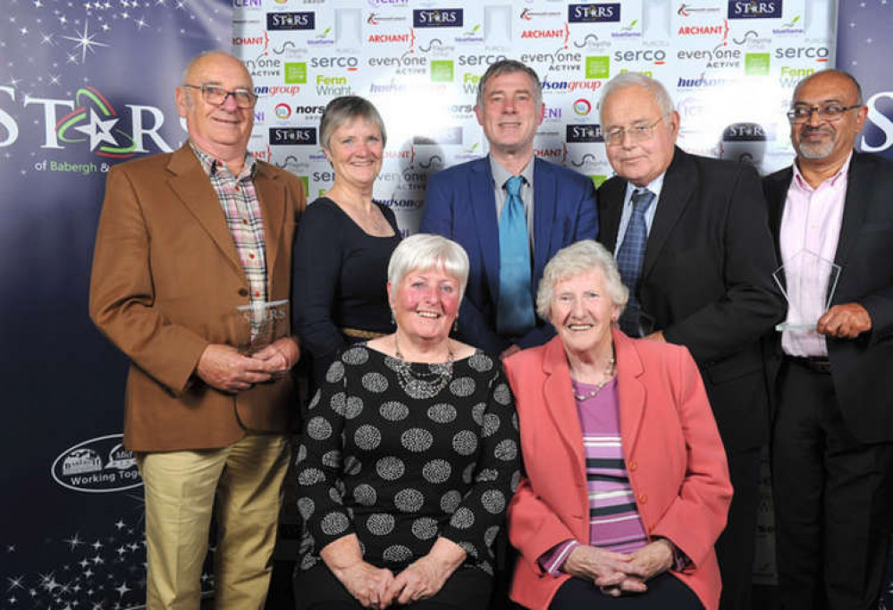 Cllr Derek Davis with Shotley's Star of Babergh winners